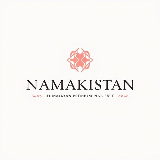 Professional logo design. “Design a premium logo for Namakistan with the tagline Himalayan Premium Pink Salt. The logo should feature a modern, elegant crystal-inspired icon that represents Himalayan pink salt. Use the color code #f8cdc7 as the primary theme. Keep the design minimal, luxurious, and professional with clean typography and a unique, memorable symbol.”