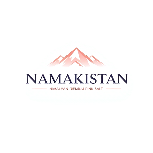 Professional logo design. “Create a unique and premium logo for a company named Namakistan with the tagline Himalayan Premium Pink Salt. The design should be minimal, modern, and luxurious. Use the color code #f8cdc7 as the main theme. Explore creative styles such as:A crystal-inspired icon symbolizing Himalayan pink salt.Abstract mountain shapes to represent the Himalayas.Elegant typography with subtle natural elements.The logo must look professional, memorable, and suitable for premium product packaging.”