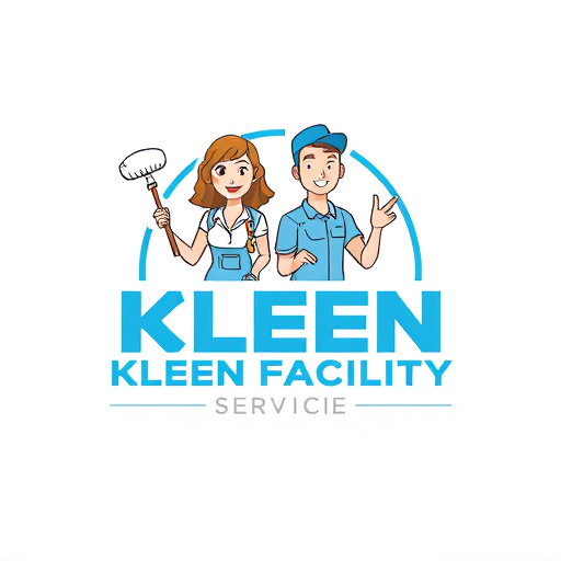 Professional logo design. Create Logo Named "KLEEN FACILITY SERVICE" For Cleaning Service With Clipart Women And Men Holding Mop