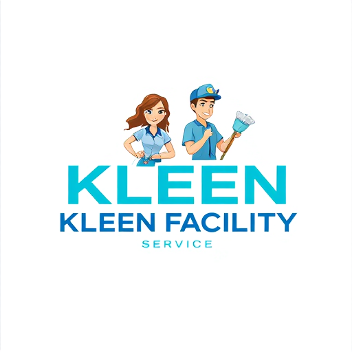 Professional logo design. Create Logo Named "KLEEN FACILITY SERVICE" For Cleaning Service With Clipart Women And Men Holding Mop