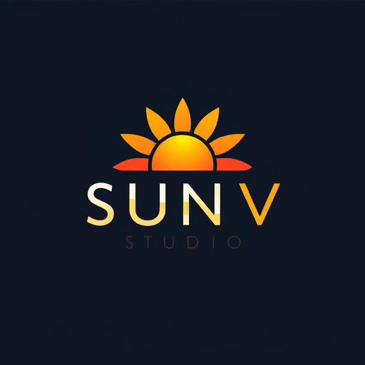Professional logo design. photo studio name sun v studio