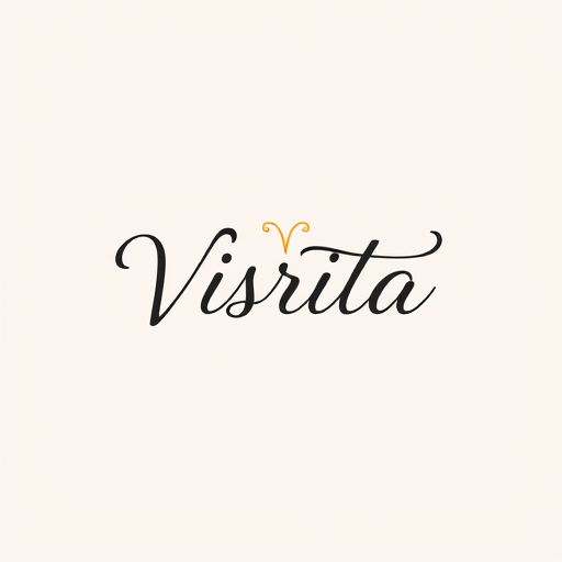 Professional logo design. Logo design for a fashion brand named "Visrita". Simple and elegant typography, modern and minimal style. Inspired by women’s fashion and ethnic wear (kurtis). Clean lines, soft curves, and a graceful feminine touch. Subtle icon like a kurti outline, hanger, fabric flow, or abstract floral element. Luxury yet simple design, versatile for website and print. Vector style, no background. 