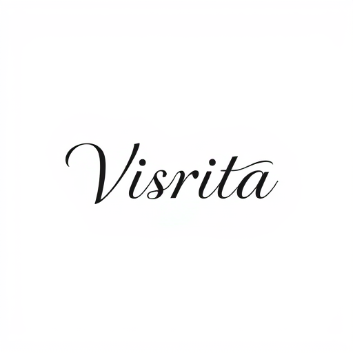Professional logo design. Logo design for a fashion brand named "Visrita". Simple and elegant typography, modern and minimal style. Inspired by women’s fashion and ethnic wear (kurtis). Clean lines, soft curves, and a graceful feminine touch. Subtle icon like a kurti outline, hanger, fabric flow, or abstract floral element. Luxury yet simple design, versatile for website and print. Vector style, no background. 