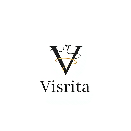 Professional logo design. Minimal logo design customization. Use the letter "V" as the main symbol, and integrate a very simple fashion-related graphic like a thin outline of a stylish girl silhouette or a flowing cloth shape. Keep the graphic elegant and minimal, not heavy. Below, place the brand name "Visrita" in a clean, modern sans-serif font (not cursive). Professional, classy, and fashion brand look. Vector style, no background. 