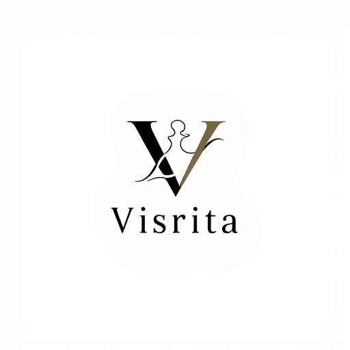Professional logo design. Minimal logo design customization. Use the letter "V" as the main symbol, and integrate a very simple fashion-related graphic like a thin outline of a stylish girl silhouette or a flowing cloth shape. Keep the graphic elegant and minimal, not heavy. Below, place the brand name "Visrita" in a clean, modern sans-serif font (not cursive). Professional, classy, and fashion brand look. Vector style, no background. 