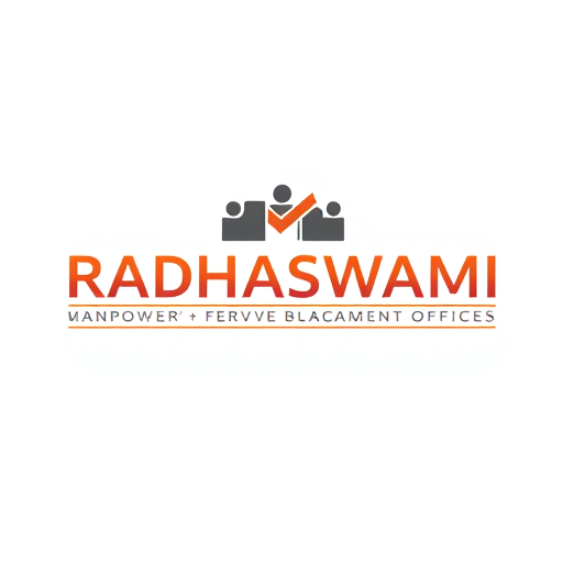 Professional logo design. RADHASWAMI MANPOWER SERVICES - PLACEMENT OFFICE LOGO