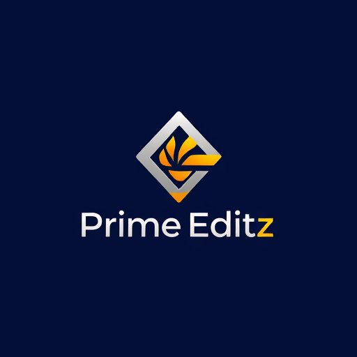 Professional logo design. create a logo of prime editz is the company name and with a colour combiantion of deep navy blue in background and logo colour will be in silver and golden yellow