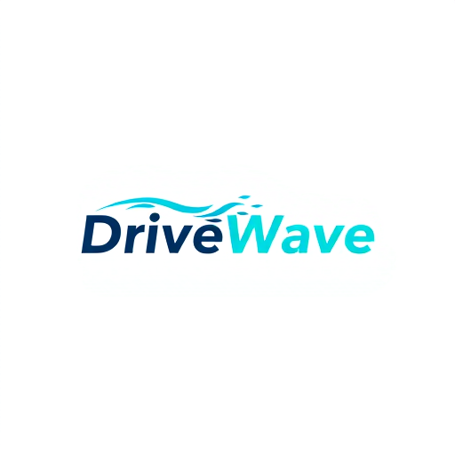 Professional logo design. Minimalist emblem for a ride-sharing application named "DriveWave": A stylized sound wave forming a subtle road or directional arrow, symbolizing smooth journeys and connectivity. A gradient of oceanic blues and a vibrant, energetic teal, conveying trust, efficiency, and modernity. Clean, sans-serif typography with slightly rounded edges for approachability and a sense of motion. Design with a modern, sleek, and trustworthy influence and style direction, reminiscent of technology and mobility. Execute with a clean vector graphic, ensuring scalability for various applications. A solid white or transparent background.