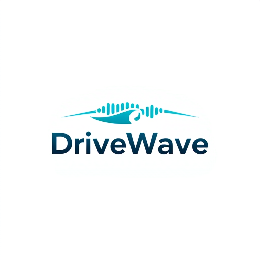 Professional logo design. i need a logo Minimalist emblem for a ride-sharing application named "DriveWave": A stylized sound wave forming a subtle road or directional arrow, symbolizing smooth journeys and connectivity. A gradient of oceanic blues and a vibrant, energetic teal, conveying trust, efficiency, and modernity. Clean, sans-serif typography with slightly rounded edges for approachability and a sense of motion. Design with a modern, sleek, and trustworthy influence and style direction, reminiscent of technology and mobility. Execute with a clean vector graphic, ensuring scalability for various applications. A solid white or transparent background.