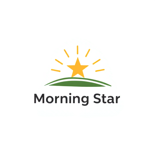 Professional logo design. Minimalist for a dairy company named "Morning Star": 