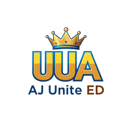 Professional logo design. create an 3d logo AUA =CROWN on the top of that word and AJ Unite ED on the bottom