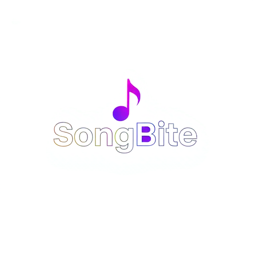 Professional logo design. SongBite (A sleek, modern, and minimalist logo design for a music brand named "SongBite". The logo features a stylized musical note that also subtly resembles a speech bubble or a quote mark, merging the concept of music and short quotes. The design is clean and iconic, suitable for an Instagram profile picture. Color scheme: deep twilight purple to electric blue gradient. The style is vector-based, flat design, with sharp precision and zero gradients. The background is solid white. --style raw --ar 1:1 --v 6.0)
