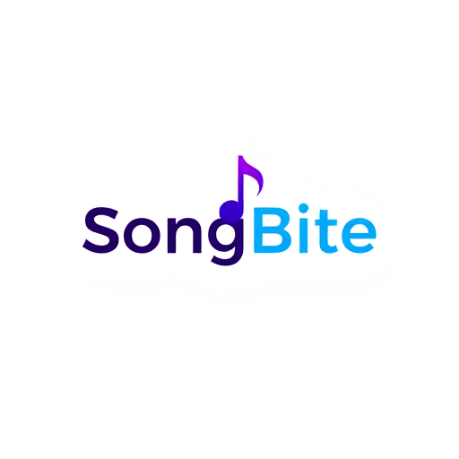 Professional logo design. SongBite (A sleek, modern, and minimalist logo design for a music brand named "SongBite". The logo features a stylized musical note that also subtly resembles a speech bubble or a quote mark, merging the concept of music and short quotes. The design is clean and iconic, suitable for an Instagram profile picture. Color scheme: deep twilight purple to electric blue gradient. The style is vector-based, flat design, with sharp precision and zero gradients. The background is solid white. --style raw --ar 1:1 --v 6.0)