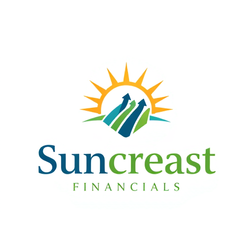 Professional logo design. Design a professional and creative logo for Suncreast Financials. The logo should visually represent the themes: Funds, Stocks, Insurance, Mutual Funds, Growth, Trust, Sunrise, Arrow, Sunraising Scene. Use a modern minimalistic style suitable for the financial industry. Incorporate a rising sun crest with rays blending into upward financial elements like an arrow or bar chart. Add a shield or arc to symbolize trust and insurance. Typography should be clean sans-serif (Montserrat, Lato, or Poppins), with ‘Suncreast’ in bold and ‘Financials’ in lighter weight. Place the tagline ‘Guided by Trust, Driven by Care’ below the name. Use colors: Deep Blue (#1E3A8A) for trust, Green (#2C6E49) for growth, and Golden Orange (#F9A602) for sunrise energy, on a white background. Provide variations: full logo with tagline, simplified version (symbol + name), and an icon for favicon