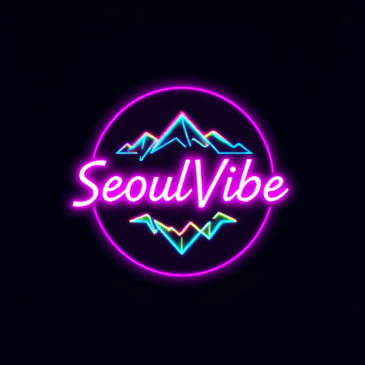 Professional logo design. Logó: SeoulVibe (i betűn hangjegy) ~Világos háttérre: fekete/sötétszürke betűk + neon türkiz hangjegy. ~Sötét háttérre: (pl. ha később dark mode lesz): fehér betűk + neon türkiz hangjegy. 