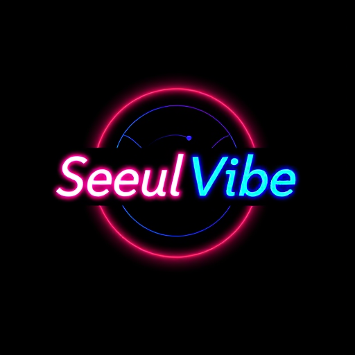 Professional logo design. Logó: SeoulVibe (i betűn hangjegy) ~Világos háttérre: fekete/sötétszürke betűk + neon türkiz hangjegy. ~Sötét háttérre: (pl. ha később dark mode lesz): fehér betűk + neon türkiz hangjegy. Legyen egy pasztell rózsaszín színnel is