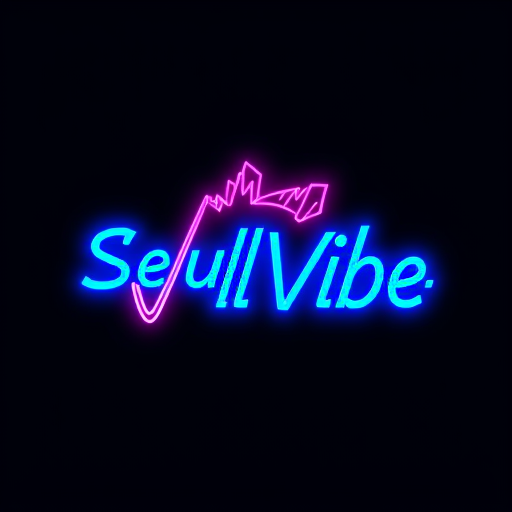 Professional logo design. Logó: SeoulVibe (i betűn hangjegy) ~Világos háttérre: fekete/sötétszürke betűk + neon türkiz hangjegy. ~Sötét háttérre: (pl. ha később dark mode lesz): fehér betűk + neon türkiz hangjegy. Legyen egy pasztell rózsaszín színnel is
