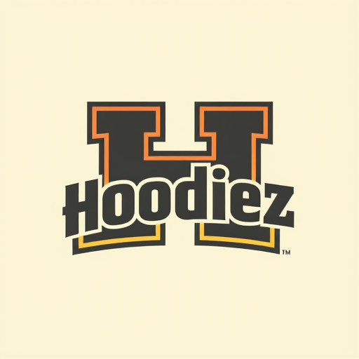 Professional logo design. Letterform logo for a retro-inspired, confident, and bold Hoodie brand named "Hoodiez": A stylized "H" with a subtle nod to vintage sportswear graphics, potentially incorporating a subtle shield or block element. Deep charcoal grey, a vibrant burnt orange, and a creamy off-white. Bold, blocky sans-serif font with rounded edges, reminiscent of 70s and 80s athletic wear. Design a retro athletic aesthetic with a modern, clean execution. The "H" should be the primary visual element, making it instantly recognizable and memorable. Solid background. Use dark colour fonts and make it look genz.