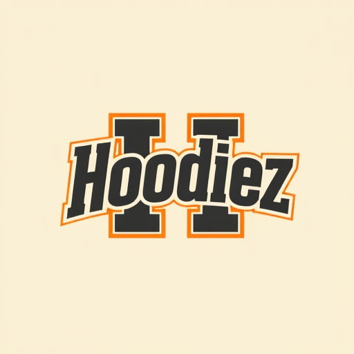 Professional logo design. Letterform logo for a retro-inspired, confident, and bold Hoodie brand named "Hoodiez": A stylized "H" with a subtle nod to vintage sportswear graphics, potentially incorporating a subtle shield or block element. Deep charcoal grey, a vibrant burnt orange, and a creamy off-white. Bold, blocky sans-serif font with rounded edges, reminiscent of 70s and 80s athletic wear. Design a retro athletic aesthetic with a modern, clean execution. The "H" should be the primary visual element, making it instantly recognizable and memorable. Solid background. Use dark colour fonts and make it look genz.