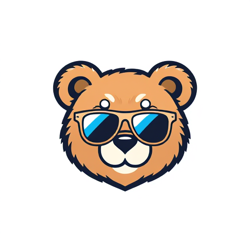 Professional logo design. the head of a cute teddy bear wearing sunglasses