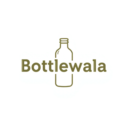 Professional logo design. The bottlewala name of the paper bottle company in the logo includes a horizontal bottle in that embossed bottlewala text. 
