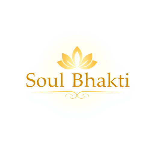 Professional logo design. A spiritual and peaceful logo design with the text "Soul Bhakti". Use a divine theme with soft golden and saffron colors, subtle light rays, and a calm aura. Add minimalistic elements like a glowing lotus or a subtle Om symbol in the background. The style should be clean, modern yet devotional, with a divine and soulful touch.