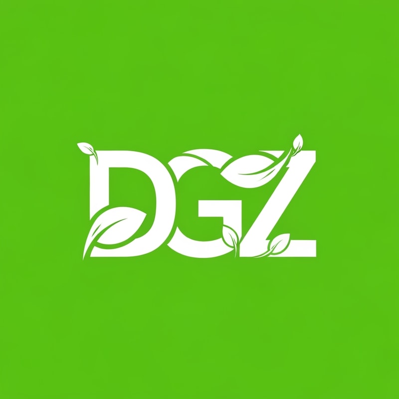 Professional logo design. A modern vector logo design featuring the letters D, G, and Z combined into one unified symbol. Each letter is styled with leaf-inspired elements, flowing curves, and clean cutouts to create a natural, eco-friendly look. The design should be white on a vibrant green background, with smooth edges, balanced proportions, and high clarity so that each letter (D, G, Z) is distinct but seamlessly blended together in a professional logo style. and background color is white and logo color is #004009