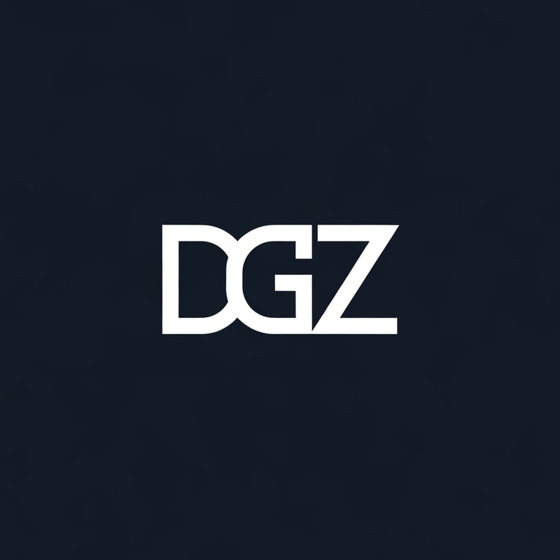 Professional logo design. Letterform logo for a company named "DGZ": a cohesive single lettermark forming DGZ as a unified icon, minimalist, modern, and geometric. Design with sharp edges and clean lines, inspired by architectural forms, with a sophisticated and professional visual execution. Solid background.