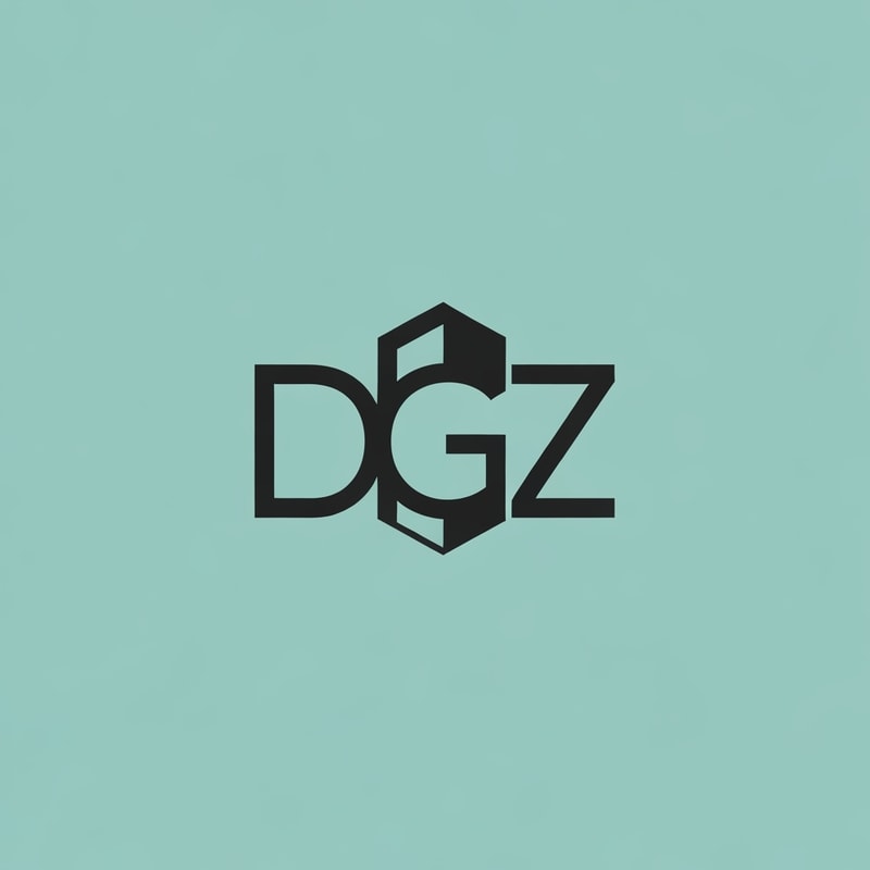 Professional logo design. Letterform logo for a company named "DGZ": a cohesive single lettermark forming DGZ as a unified icon, minimalist, modern, and geometric. Design with sharp edges and clean lines, inspired by architectural forms, with a sophisticated and professional visual execution. Solid background.