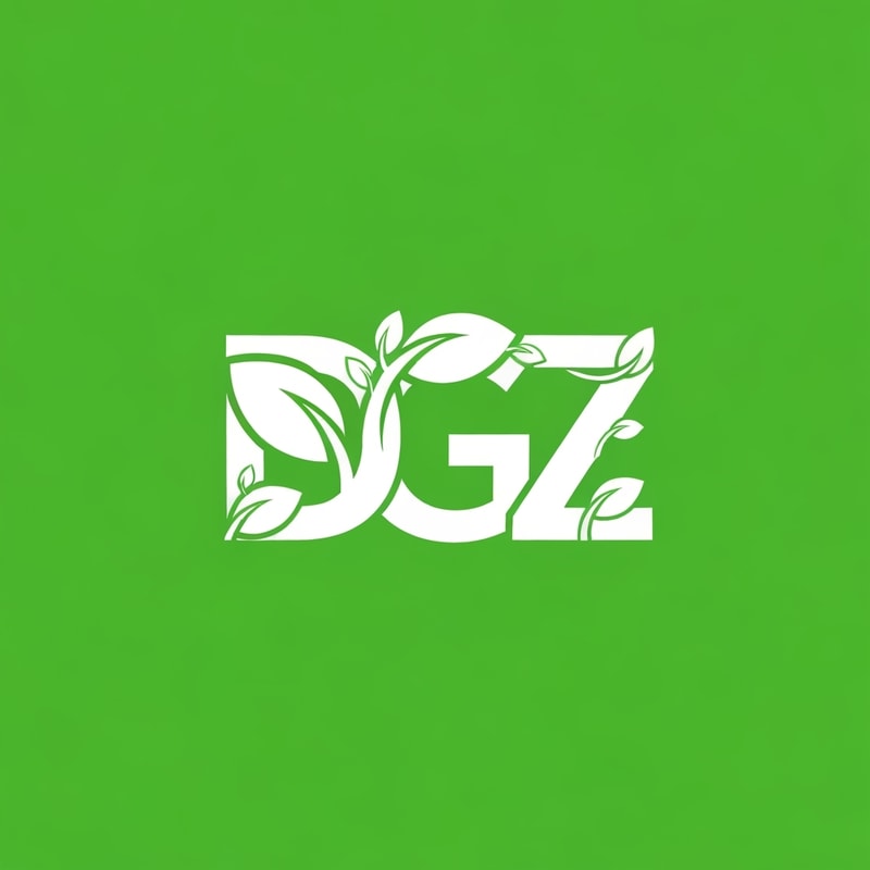 Professional logo design. A modern vector logo design featuring the letters D, G, and Z combined into one unified symbol. Each letter is styled with leaf-inspired elements, flowing curves, and clean cutouts to create a natural, eco-friendly look. The design should be white on a vibrant green background, with smooth edges, balanced proportions, and high clarity so that each letter (D, G, Z) is distinct but seamlessly blended together in a professional logo style. and background color is white and logo color is #004009
