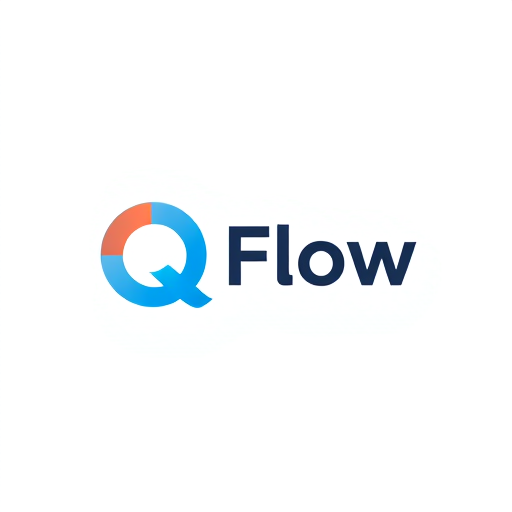 Professional logo design. Q flow it is a queue free, queu monitorningg app name