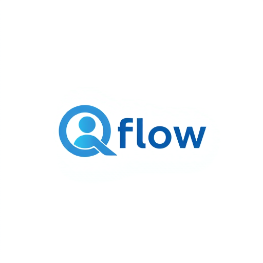 Professional logo design. Qflow in the Q letter inside 2 person in the queue make it