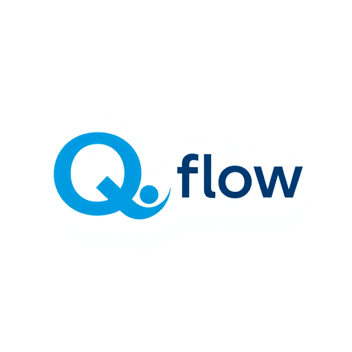 Professional logo design. Qflow in the Q letter inside 2 person in the queue make it