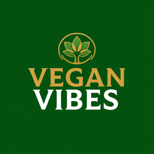 Professional logo design. Design a bold, premium-style logo for Vegan Vibes. Use rich shades of green, gold, and white. Add a powerful leaf, tree, or circular plant emblem above the name. Choose strong, modern typography with clean edges. The logo should feel professional, trustworthy, and iconic, representing a movement for compassion and sustainability."