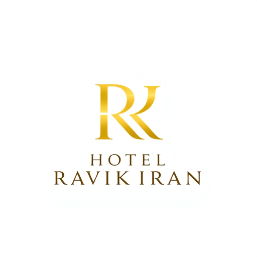 Professional logo design. Letterform logo for a luxury hotel named "HOTEL RAVIKIRAN": Intertwined "R" and "K" forming an abstract monogram, Yellow/golden over white background. Design with sophisticated and timeless visual execution, and a clean white background. use your idea also. add suitable background design for yellow/golden colour.