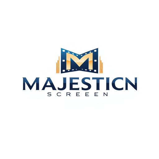 Professional logo design. create a logo with a name MajesticScreen for a movie website