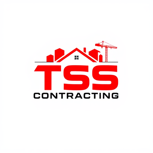Professional logo design. Create a professional and modern logo for a construction company named 'TSS Contracting'. The logo should feature construction or housing elements such as buildings, cranes, or a house silhouette. Use a bold and clean design with red as the primary color, complemented with black or grey for contrast. Include the company name 'TSS Contracting' prominently in a strong, industrial-style font. The logo should convey strength, reliability, and professionalism, suitable for a construction business. Minimalist and sleek style, vector format, high resolution. give me 10 variants
