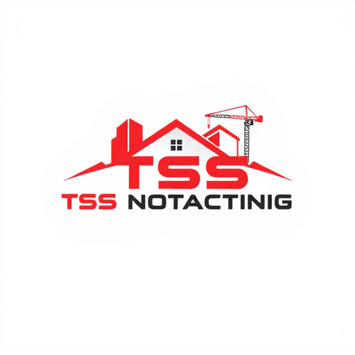 Professional logo design. Create a professional and modern logo for a construction company named 'TSS Contracting'. The logo should feature construction or housing elements such as buildings, cranes, or a house silhouette. Use a bold and clean design with red as the primary color, complemented with black or grey for contrast. Include the company name 'TSS Contracting' prominently in a strong, industrial-style font. The logo should convey strength, reliability, and professionalism, suitable for a construction business. Minimalist and sleek style, vector format, high resolution. give me 10 variants