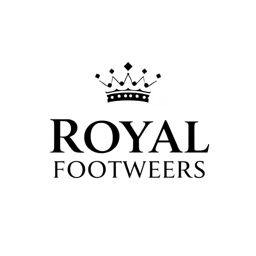 Professional logo design. Royal Footwears the font and theme must me white