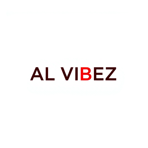 Professional logo design. Minimalist for a CLUB named "AL VIBEZ": Abstract geometric shape that subtly incorporates the first letter of the business name, red and black as the primary color, with secondary neutral tones like charcoal grey or a muted silver, sans-serif typeface with clean lines and good readability. Design with a focus on negative space and scalability, creating a bold yet understated mark, and use a clean white or transparent background.