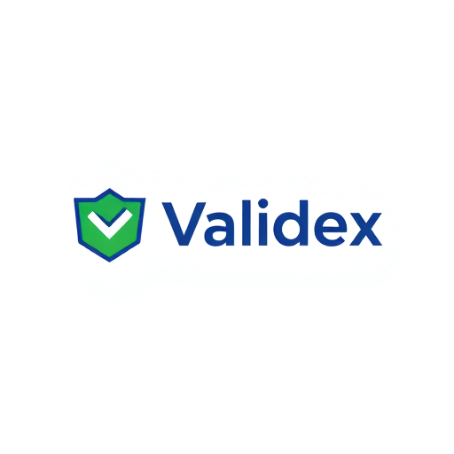 Professional logo design. Design a modern, professional logo for "Validex", an academic certificate authenticity validator platform.Style: Minimal, clean, and futuristic.Colors: Deep blue (#1E3A8A) and green (#10B981) to represent trust, security, and authenticity.Elements:A shield or checkmark to symbolize security & verification.A document or certificate icon integrated subtly.Typography: Bold, sans-serif font (clean and easy to read).Variations: Logo with icon + text ("Validex") and standalone icon version.Background: Transparent.