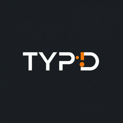 Professional logo design. “Design a modern, minimalist logo for the brand name TYPD. The logo should primarily use clean, bold sans-serif typography, but with a unique twist in the letterforms. Subtly integrate Hindi/Devanagari elements (like ट, प, ड or a nukta dot) into the negative space of the English letters, so it feels like a blend of modern design and cultural roots. The logo should be sleek, professional, and impactful — suitable for a type-led creative branding agency. Avoid clutter, keep it versatile for digital and print. Black and white as the base, with optional accent color (deep indigo or muted saffron). Style reference: modern design studios like Taup Studio or Astro logos — geometric, clever, and timeless