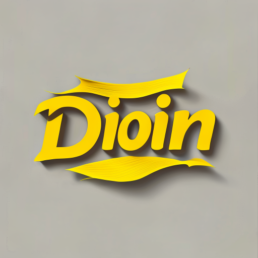 Logo Design: A name DION written with yellow and depicting sheets 