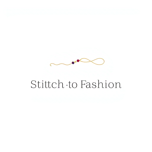 Professional logo design. Minimalist for a clothing brand named "Stitch to Fashion": Subtle needle and thread forming an abstract stitch, muted jewel tones (emerald, sapphire, amethyst) with a touch of gold, elegant and modern sans-serif font. Design with a focus on sophisticated craftsmanship, clean lines and negative space, on a white background.