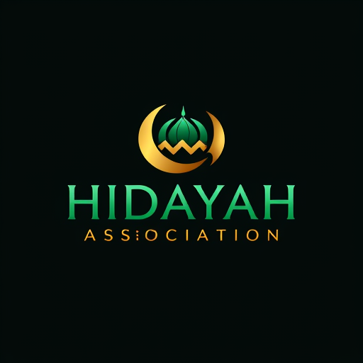 Professional logo design. "A modern, minimalist 3D Islamic logo design for 'HIDAYAH ASSOCIATION' with subtitle 'Deen Hub' The logo should be aesthetic, clean, and professional with smooth side edges and a modern Islamic geometric touch. Incorporate subtle Islamic patterns or abstract crescent/moon elements, keeping it simple but meaningful. Use a two-tone gradient color combination of Emerald Green (#009B77) and Royal Gold (#FFD700) for elegance, blending smoothly in a metallic 3D style. The text 'HIDAYAH ASSOCIATION' with subtitle 'Deen Hub' should be bold, modern, and integrated harmoniously into the design. The overall look should be sophisticated, spiritual, and contemporary—perfect for an Islamic organization."