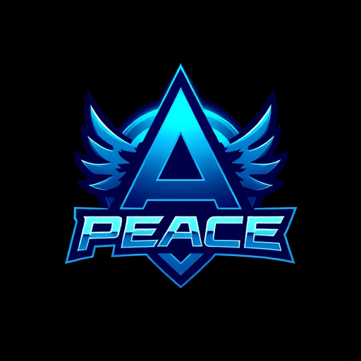 Professional logo design. gaming logo made with letter A as the main peace,add a flashy blue background