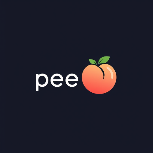 Professional logo design. I want a minimalistic logo with peach which looks 2D