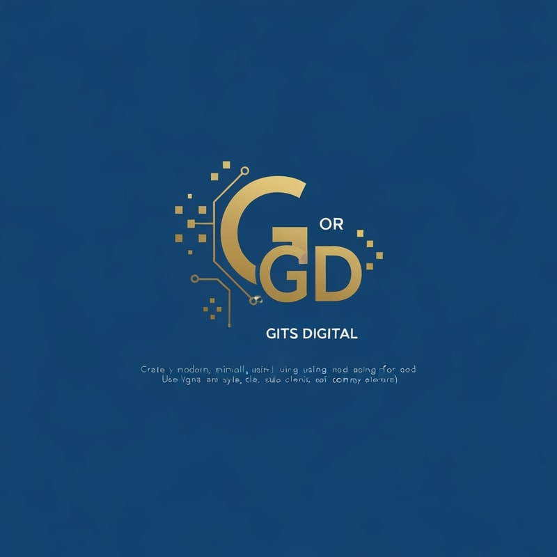 Professional logo design. "Create a modern, minimal logo using the initials G or GD for GITS Digital. The design should be small, icon-style, clean, and scalable. Use a blue and gold color palette with subtle tech or AI-inspired elements (like pixels, circuits, or gradients). No full company name, just the initials." try to make a clean i am not in hardware