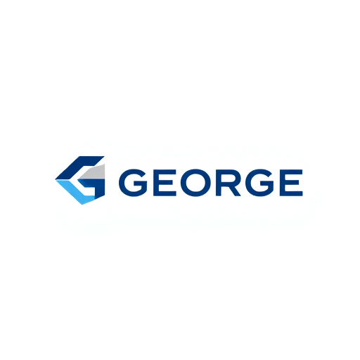 Professional logo design. Minimalist logo for a fast recruiting payment portal named GEORGE: Abstract geometric shapes representing speed and efficiency, a clean and modern color palette of deep blue and Gray, a strong and legible sans-serif typeface. Design with a tech-forward and professional influence, a clean vector illustration style with subtle gradients, and a white background. Make it creative icon for later G or F.