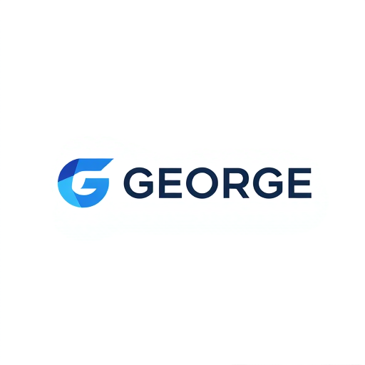 Professional logo design. Minimalist logo for a fast recruiting payment portal named GEORGE: Abstract geometric shapes representing speed and efficiency, a clean and modern color palette of deep blue and Gray, a strong and legible sans-serif typeface. Design with a tech-forward and professional influence, a clean vector illustration style with subtle gradients, and a white background. Make it creative icon for later G or F.